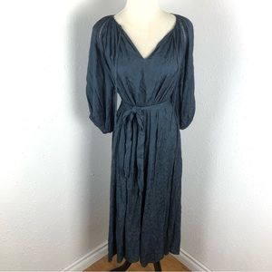 By TiMo Jacquard Puff Sleeve MIDI Dress